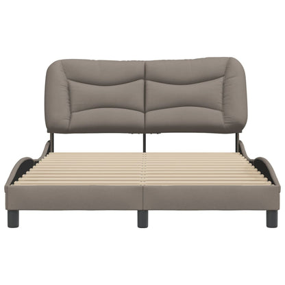 Bedframe Met Hoofdbord Stof Taupe 140X200 Cm