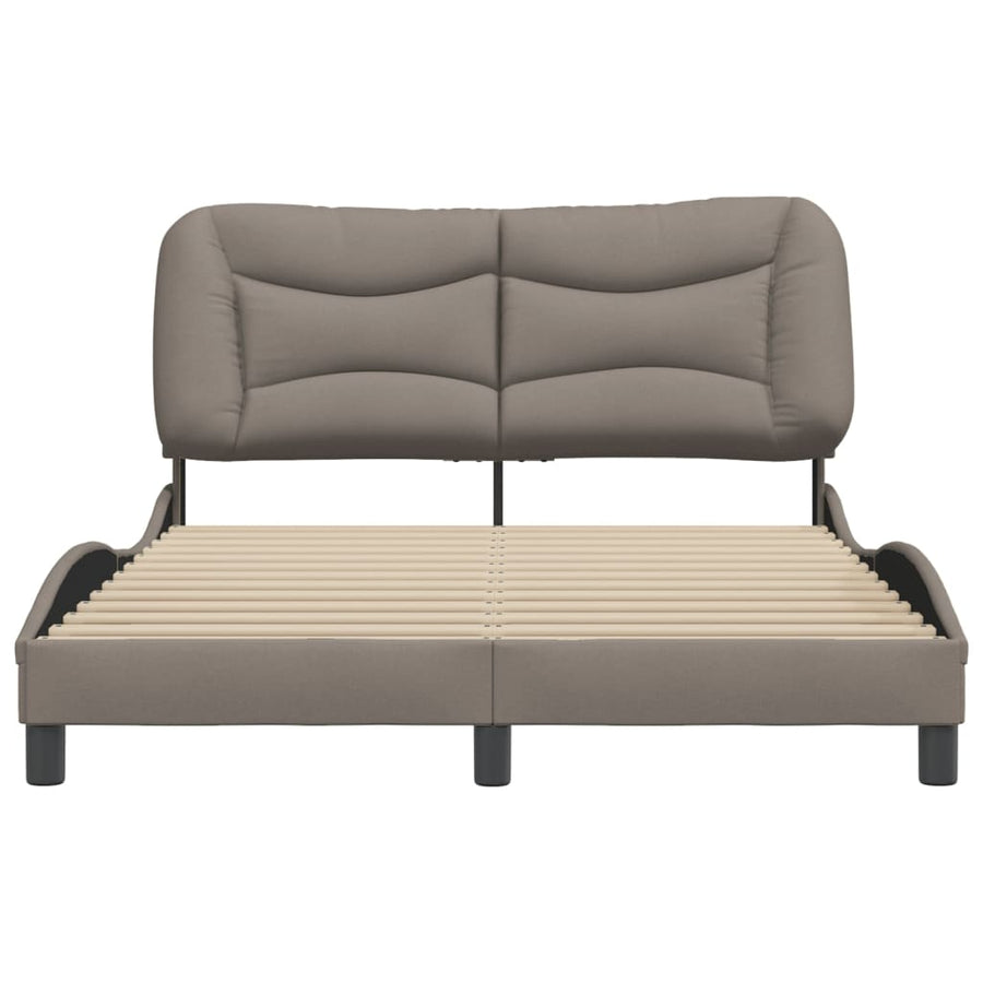 Bedframe Met Hoofdbord Stof Taupe 140X200 Cm
