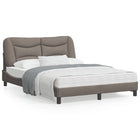 Bed frame without mattress "Hvar" fabric taupe 140x200 cm
