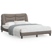 Bed frame without mattress "Hvar" fabric taupe 140x200 cm