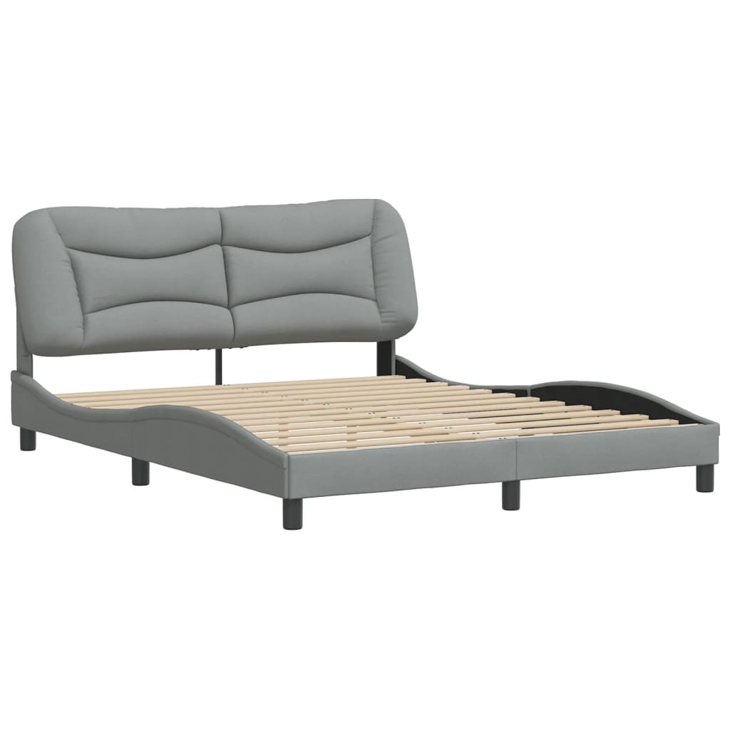 Bedframe Met Hoofdbord Stof Lichtgrijs 160X200 Cm