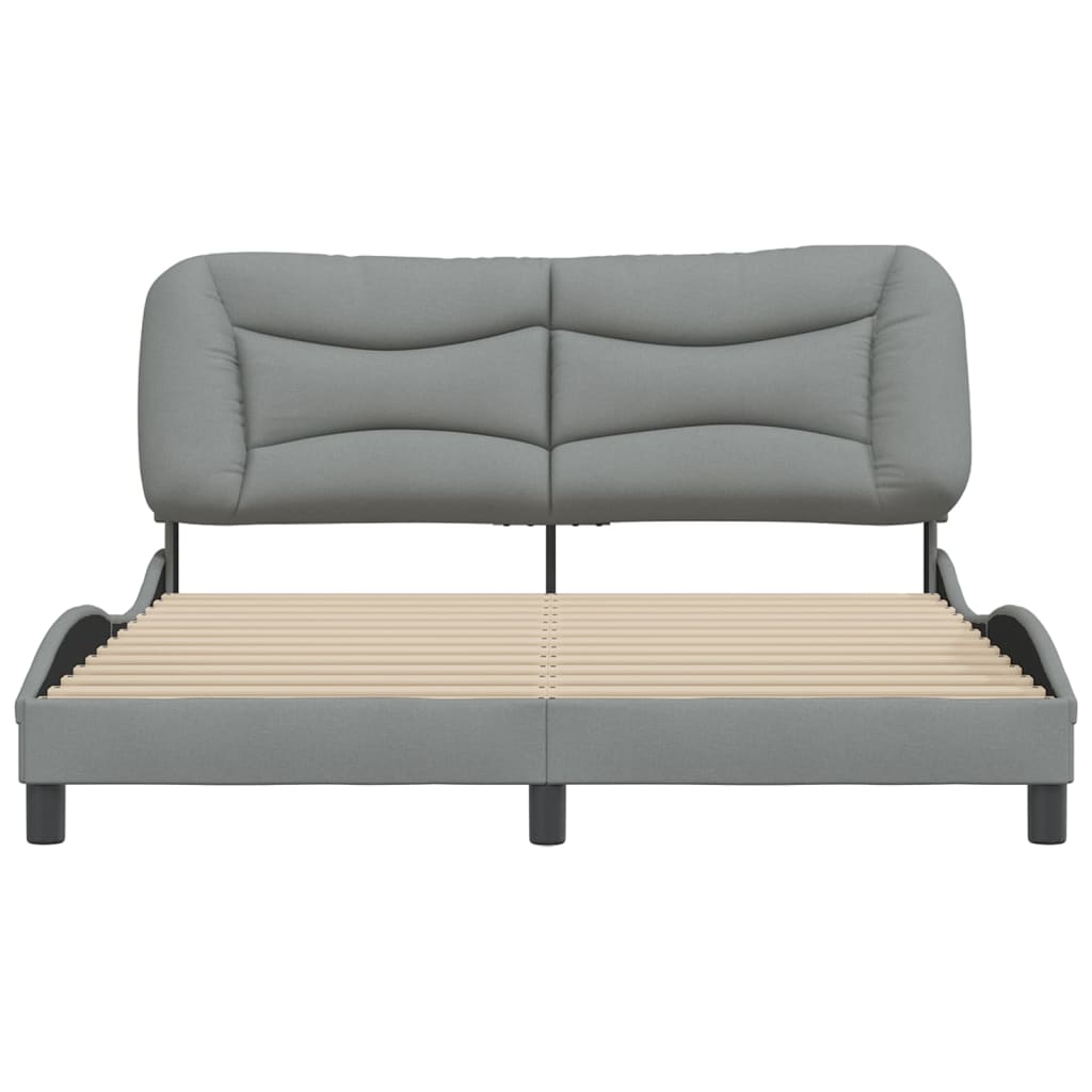 Bedframe Met Hoofdbord Stof Lichtgrijs 160X200 Cm