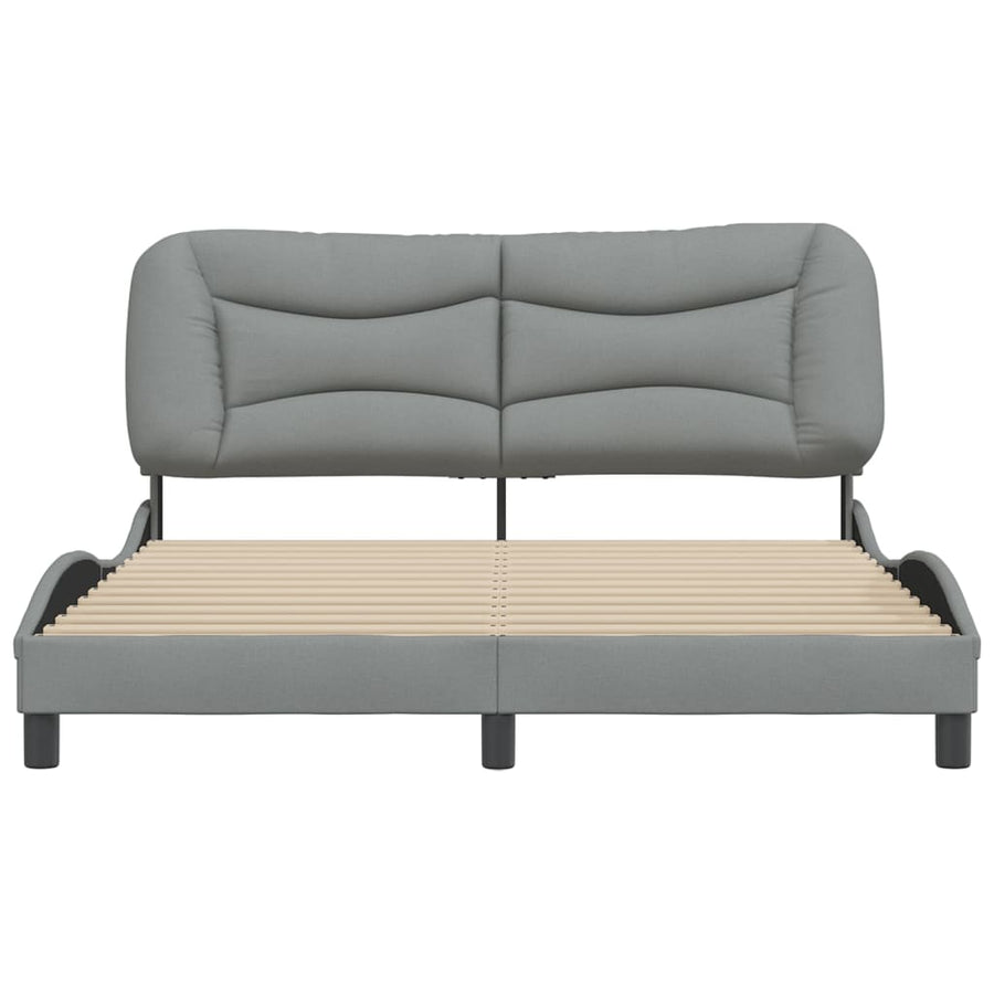 Bedframe Met Hoofdbord Stof Lichtgrijs 160X200 Cm