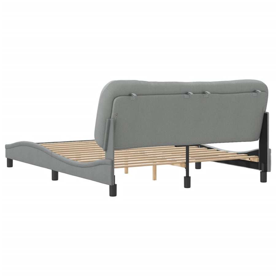 Bedframe Met Hoofdbord Stof Lichtgrijs 160X200 Cm