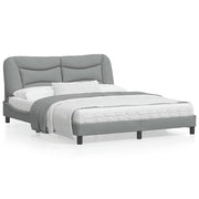 Bed frame without mattress "Hvar" light grey fabric 160x200 cm