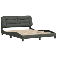 Bedframe Met Hoofdbord Stof Donkergrijs 160X200 Cm