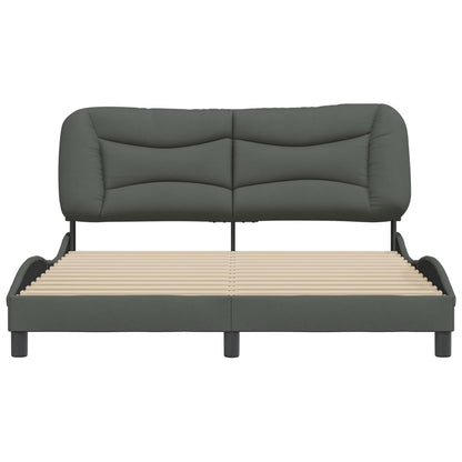 Bedframe Met Hoofdbord Stof Donkergrijs 160X200 Cm