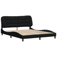 Bedframe Met Hoofdbord Stof Zwart 160X200 Cm