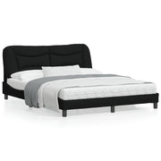 Bed frame without mattress "Hvar" fabric black 160x200 cm