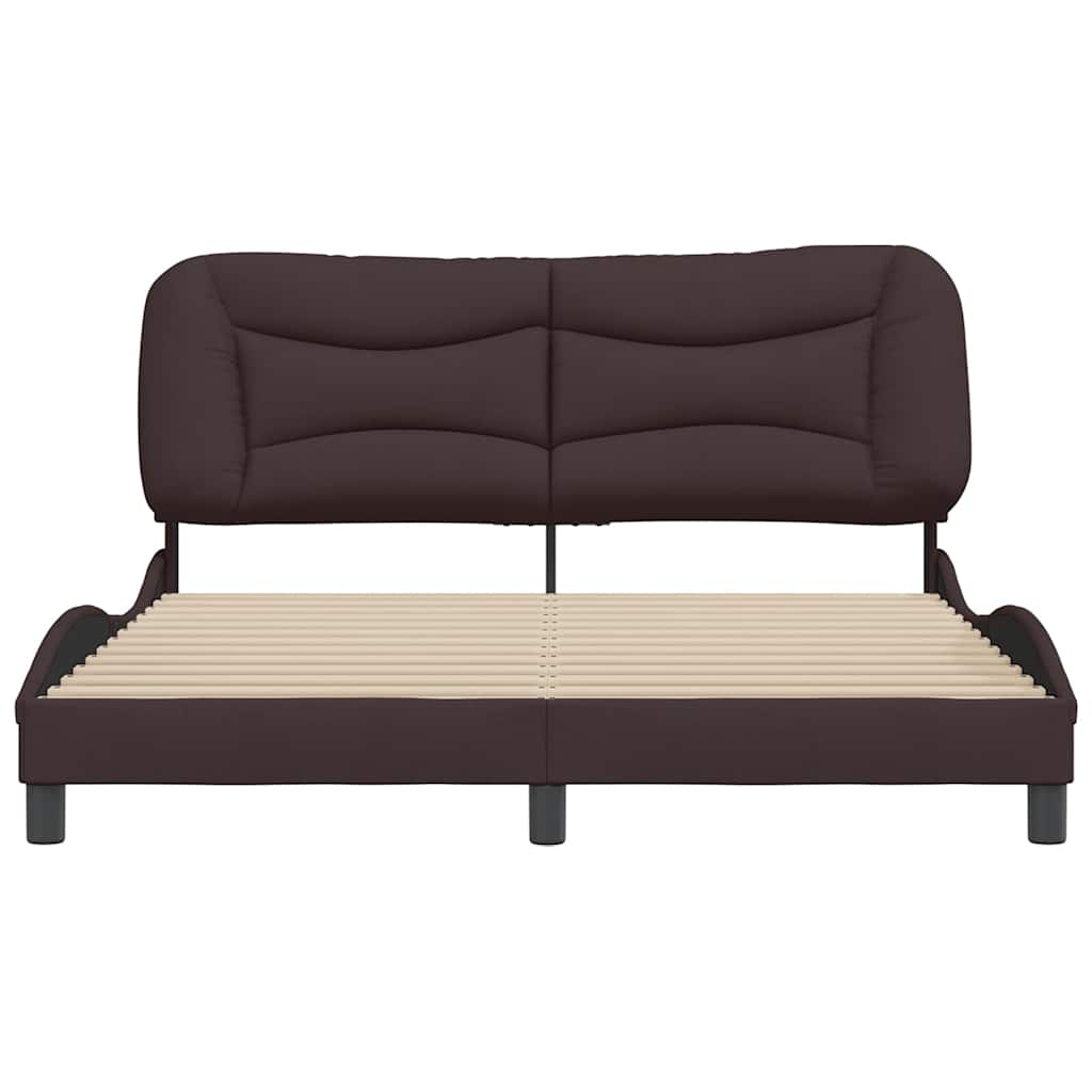 Bedframe zonder matras "Hvar" stof donkerbruin 160x200 cm