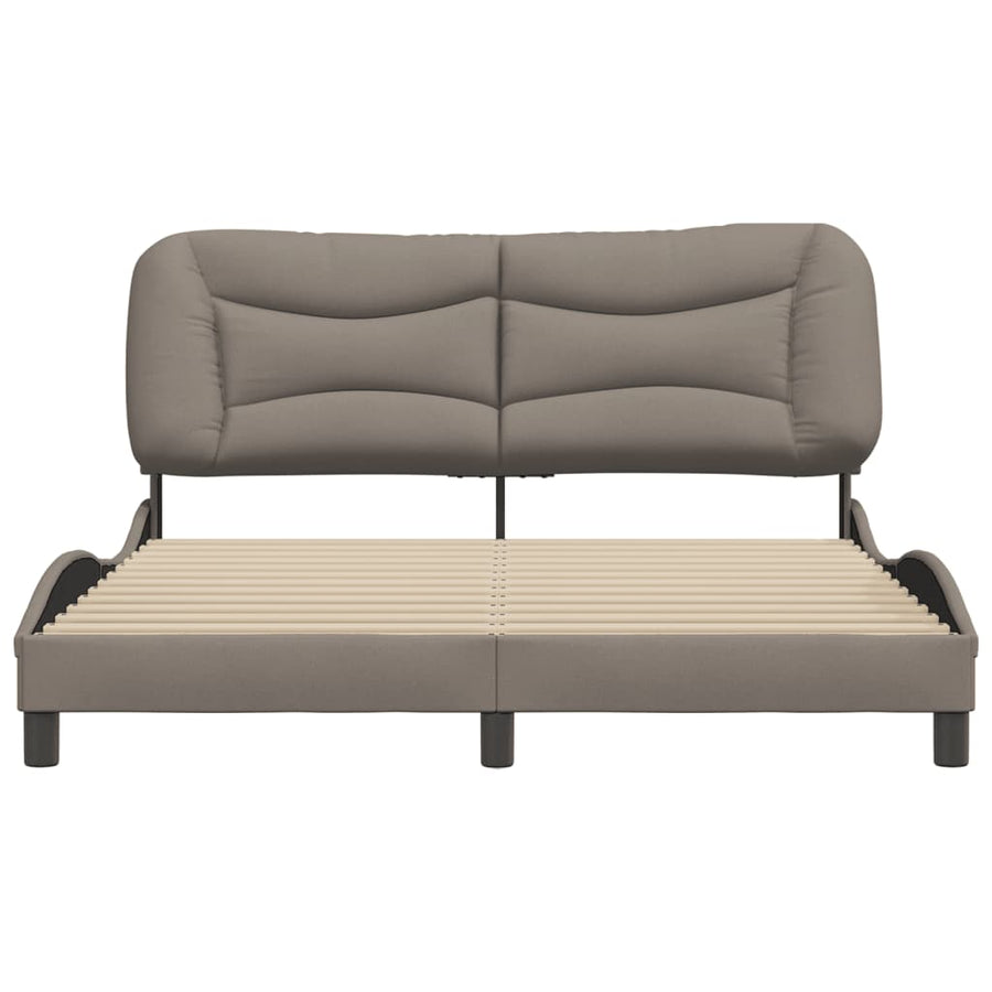Bedframe Met Hoofdbord Stof Taupe 160X200 Cm