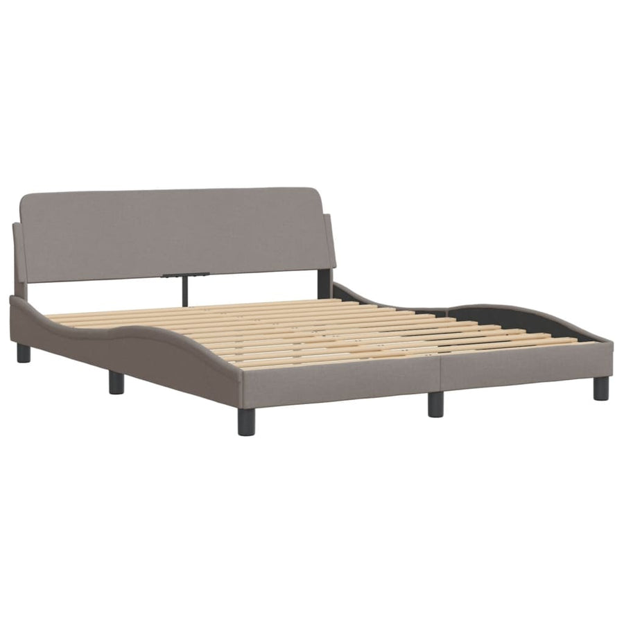 Bedframe Met Hoofdbord Stof Taupe 160X200 Cm