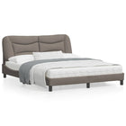 Bedframe Met Hoofdbord Stof Taupe 160X200 Cm