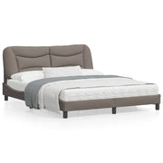 Bed frame without mattress "Hvar" fabric taupe 160x200 cm