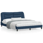 Bedframe Met Hoofdbord Stof Blauw 160X200 Cm