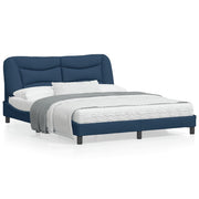 Bed frame without mattress "Hvar" fabric blue 160x200 cm