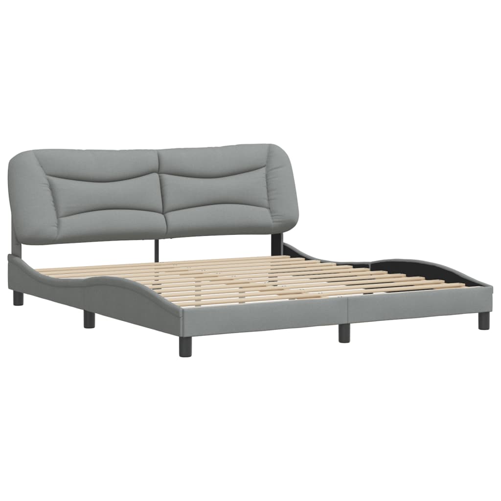 Bedframe Met Hoofdbord Stof Lichtgrijs 180X200 Cm