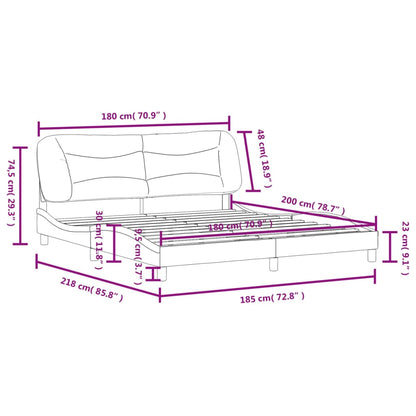 Bedframe Met Hoofdbord Stof Lichtgrijs 180X200 Cm