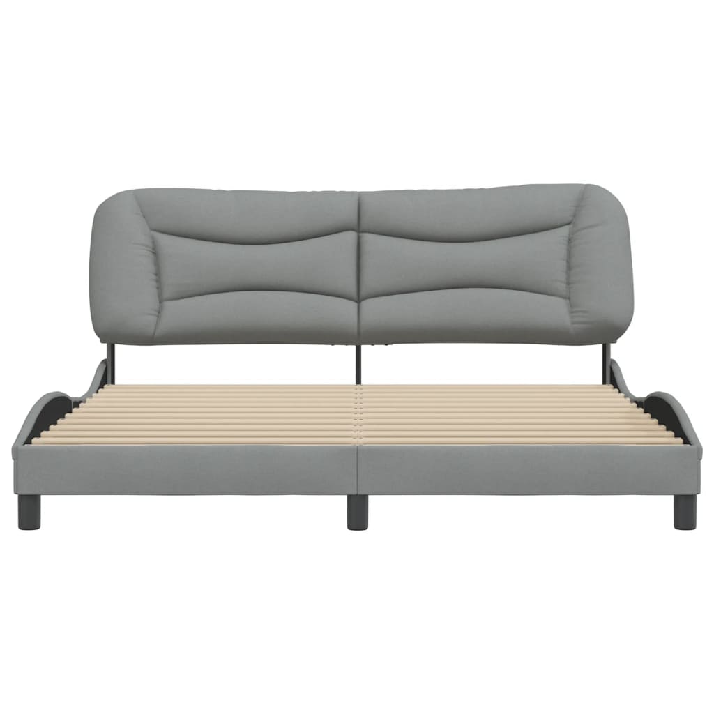 Bedframe Met Hoofdbord Stof Lichtgrijs 180X200 Cm