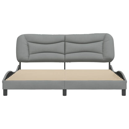 Bedframe Met Hoofdbord Stof Lichtgrijs 180X200 Cm