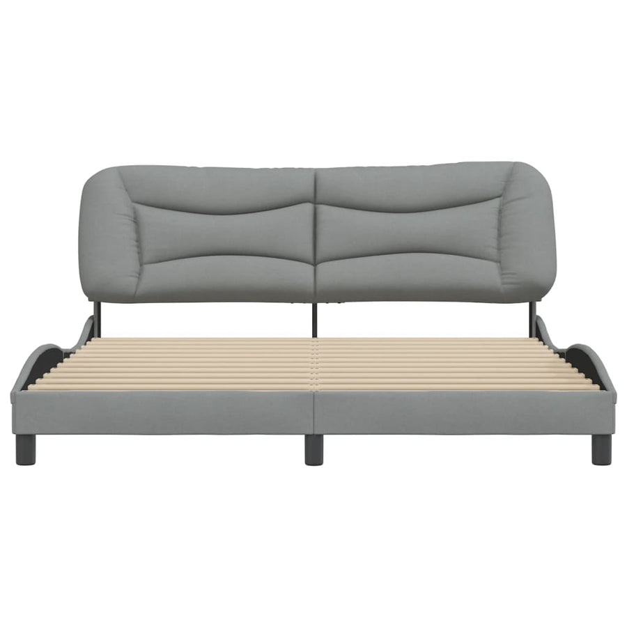 Bedframe Met Hoofdbord Stof Lichtgrijs 180X200 Cm