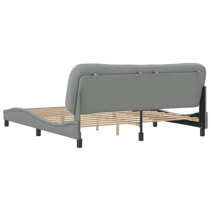 Bedframe Met Hoofdbord Stof Lichtgrijs 180X200 Cm