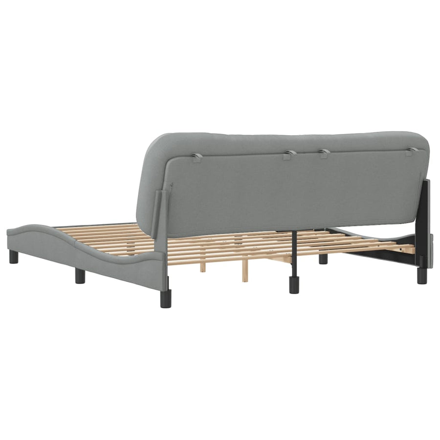 Bedframe Met Hoofdbord Stof Lichtgrijs 180X200 Cm