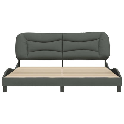 Bedframe Met Hoofdbord Stof Donkergrijs 180X200 Cm