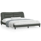 Bed frame without mattress "Hvar" fabric dark grey 180x200 cm