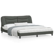 Bed frame without mattress "Hvar" fabric dark grey 180x200 cm