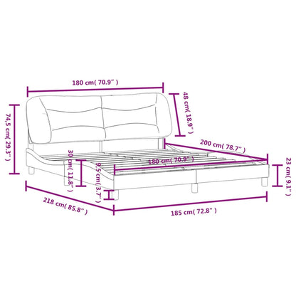 Bedframe Met Hoofdbord Stof Zwart 180X200 Cm