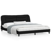 Bed frame without mattress "Hvar" fabric black 180x200 cm