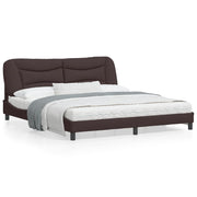 Bed frame without mattress "Hvar" fabric dark brown 180x200 cm