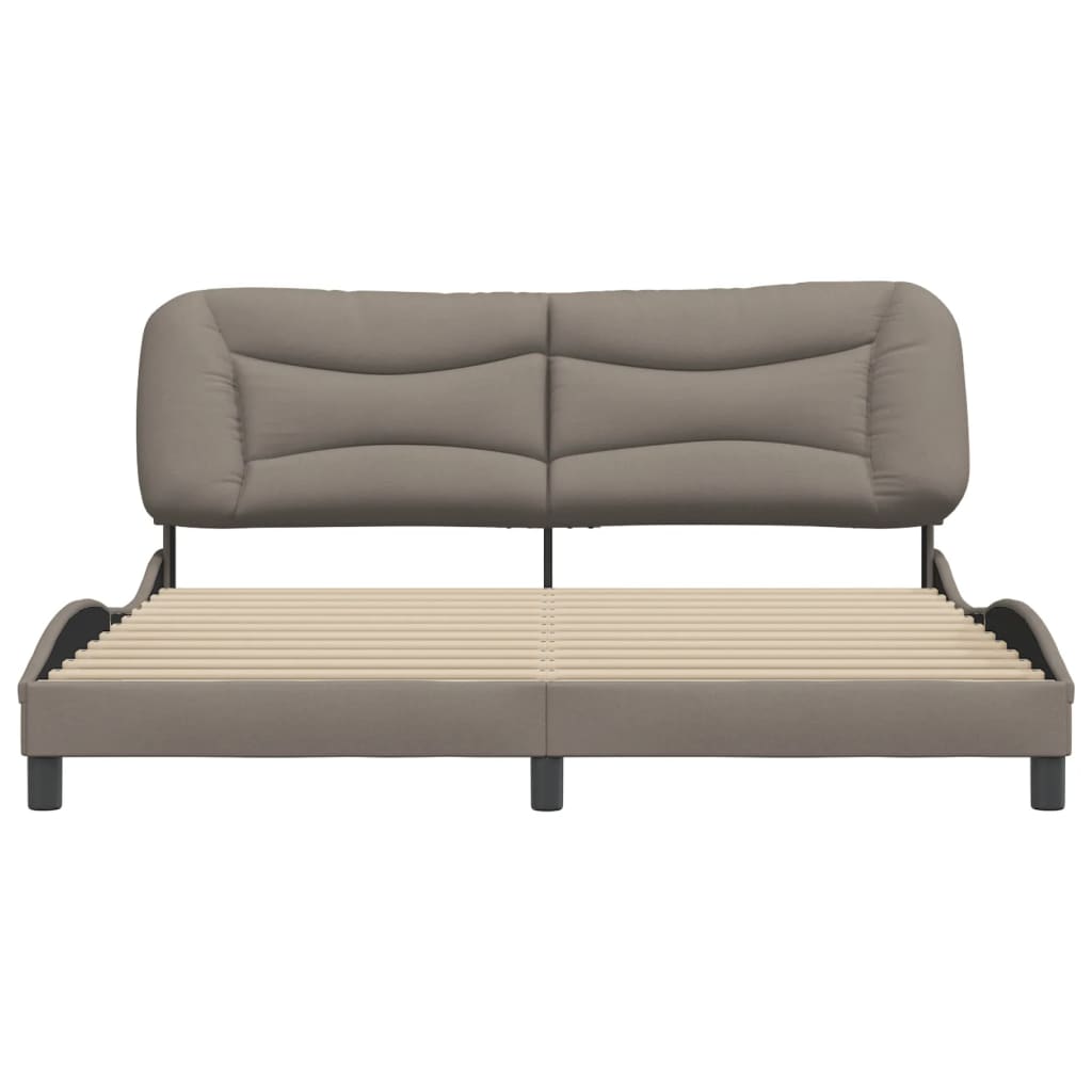 Bedframe Met Hoofdbord Stof Taupe 180X200 Cm