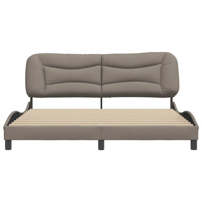 Bedframe Met Hoofdbord Stof Taupe 180X200 Cm