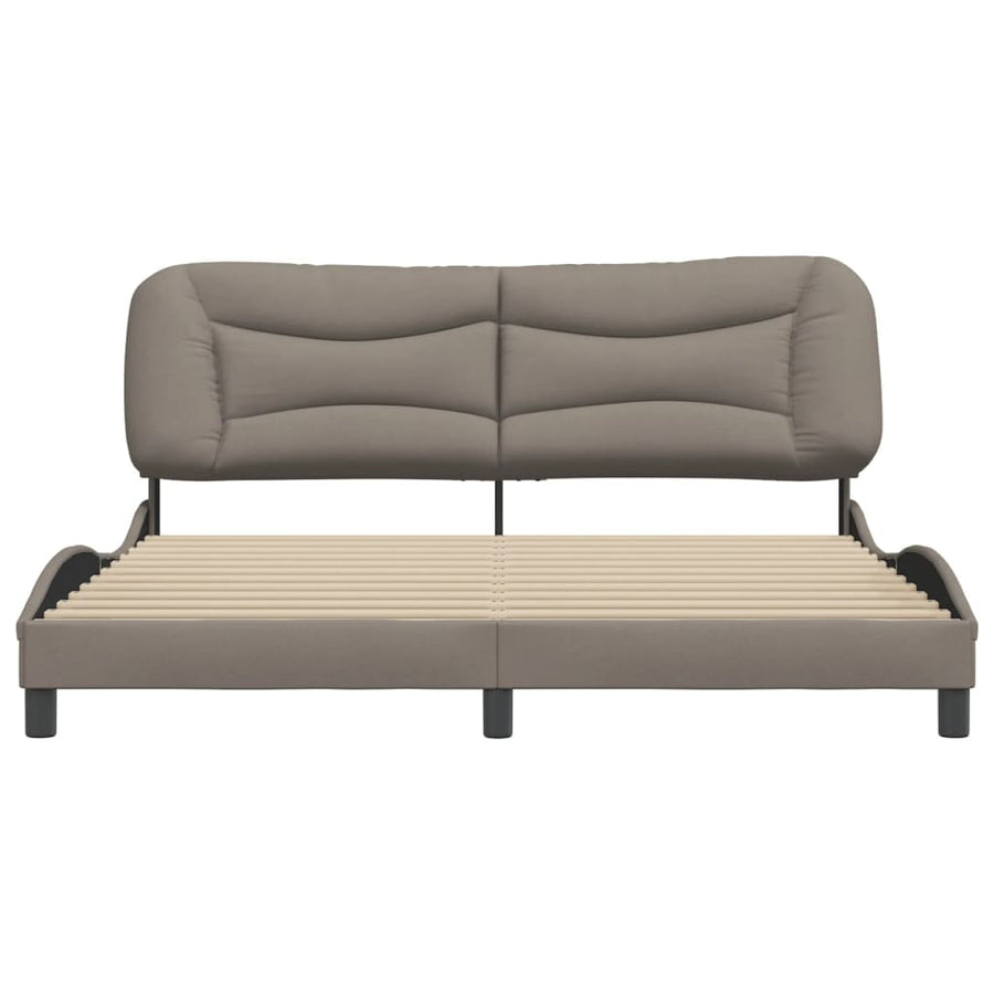 Bedframe Met Hoofdbord Stof Taupe 180X200 Cm
