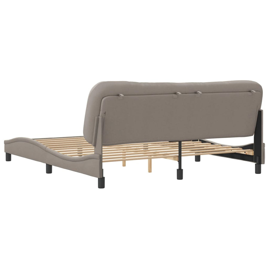 Bedframe Met Hoofdbord Stof Taupe 180X200 Cm