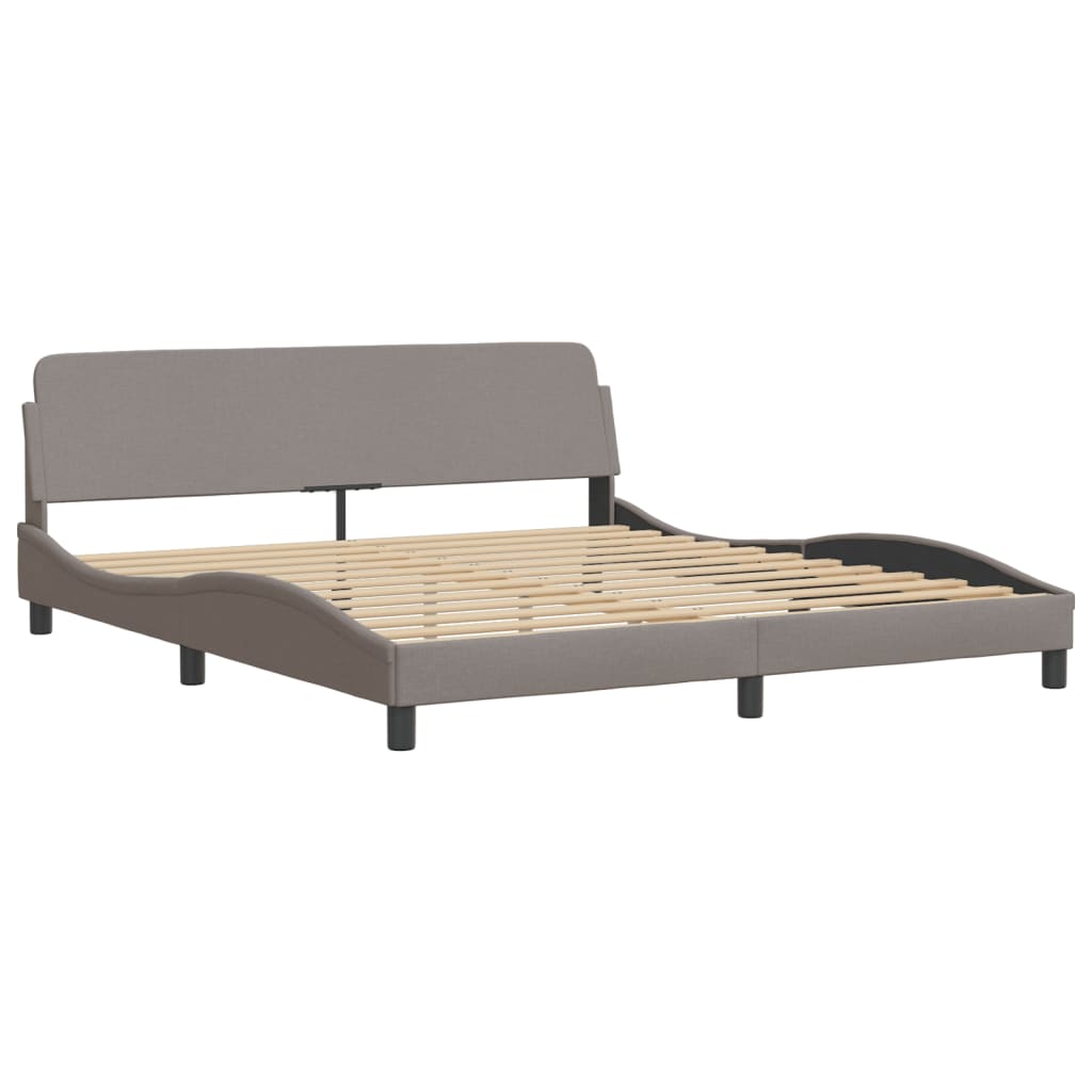 Bedframe Met Hoofdbord Stof Taupe 180X200 Cm