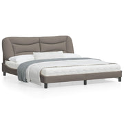Bed frame without mattress "Hvar" fabric taupe 180x200 cm