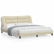Bed frame without mattress "Hvar" fabric cream 180x200 cm