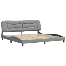Bedframe Met Hoofdbord Stof Lichtgrijs 200X200 Cm