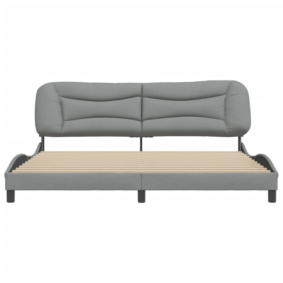 Bedframe Met Hoofdbord Stof Lichtgrijs 200X200 Cm