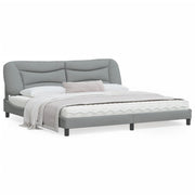 Bed frame without mattress "Hvar" light grey fabric 200x200 cm