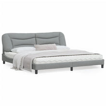 Bedframe Met Hoofdbord Stof Lichtgrijs 200X200 Cm