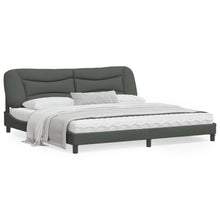 Bedframe Met Hoofdbord Stof Donkergrijs 200X200 Cm