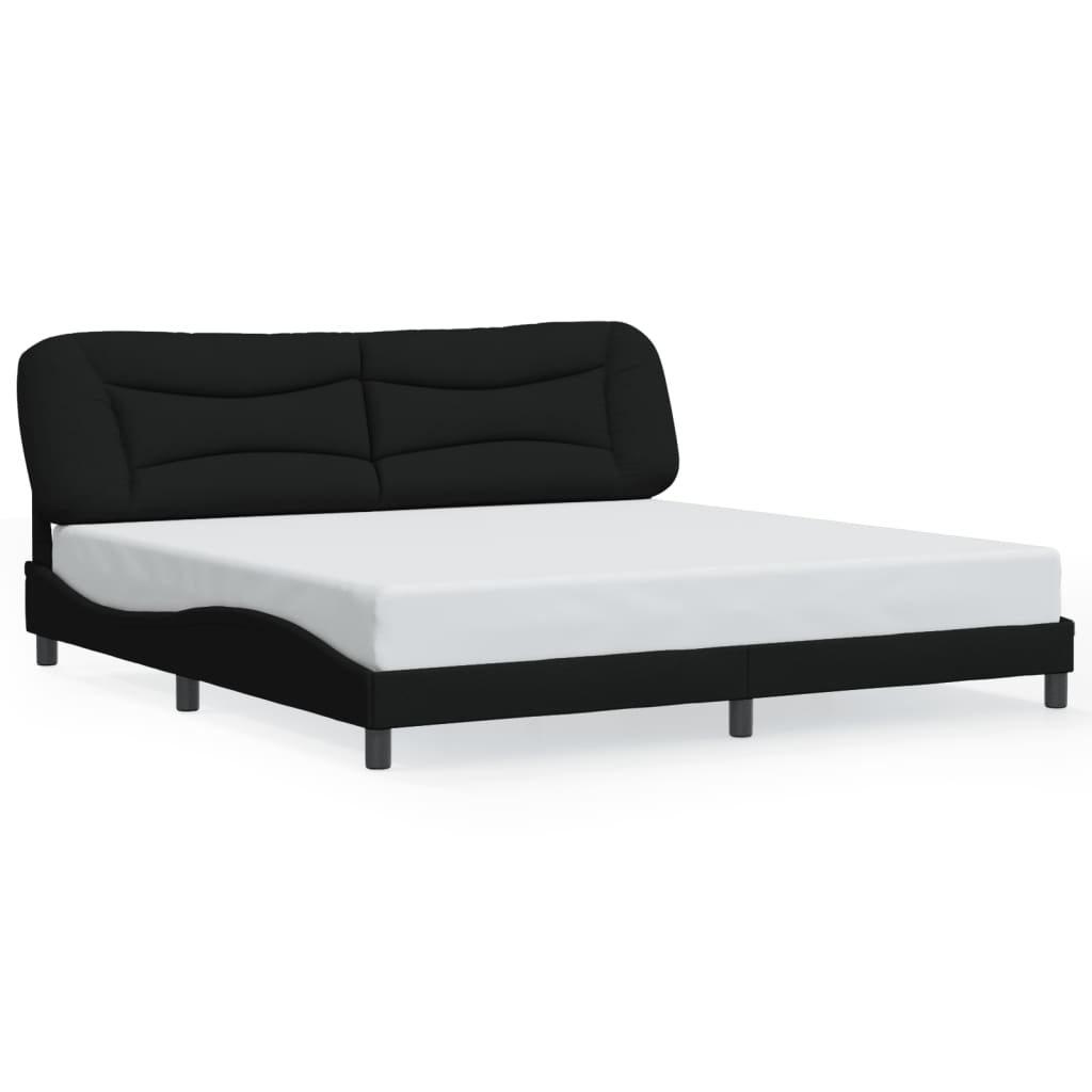Bedframe zonder matras "Hvar" stof zwart 200x200 cm