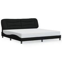 Bedframe zonder matras "Hvar" stof zwart 200x200 cm