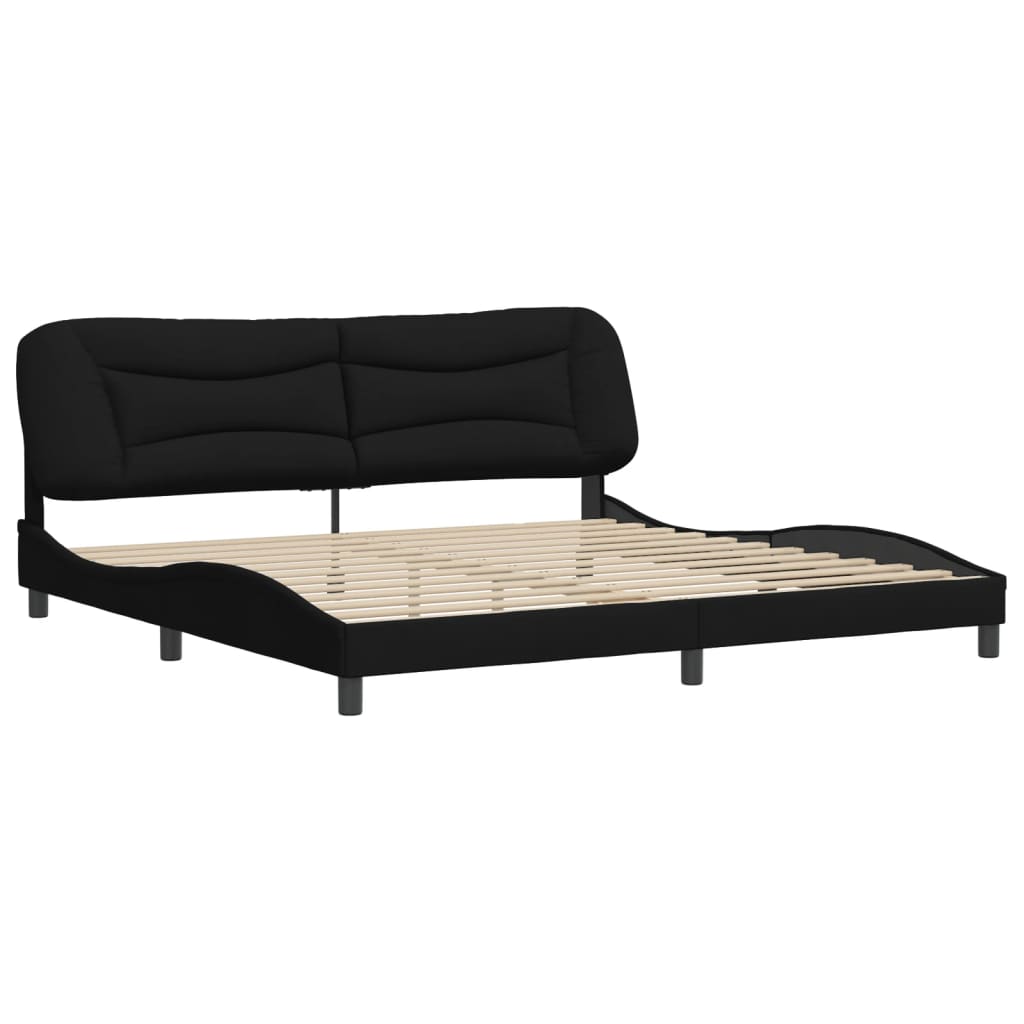Bedframe zonder matras "Hvar" stof zwart 200x200 cm