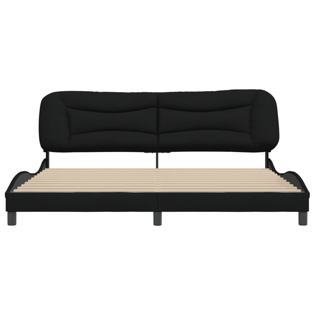 Bedframe zonder matras "Hvar" stof zwart 200x200 cm