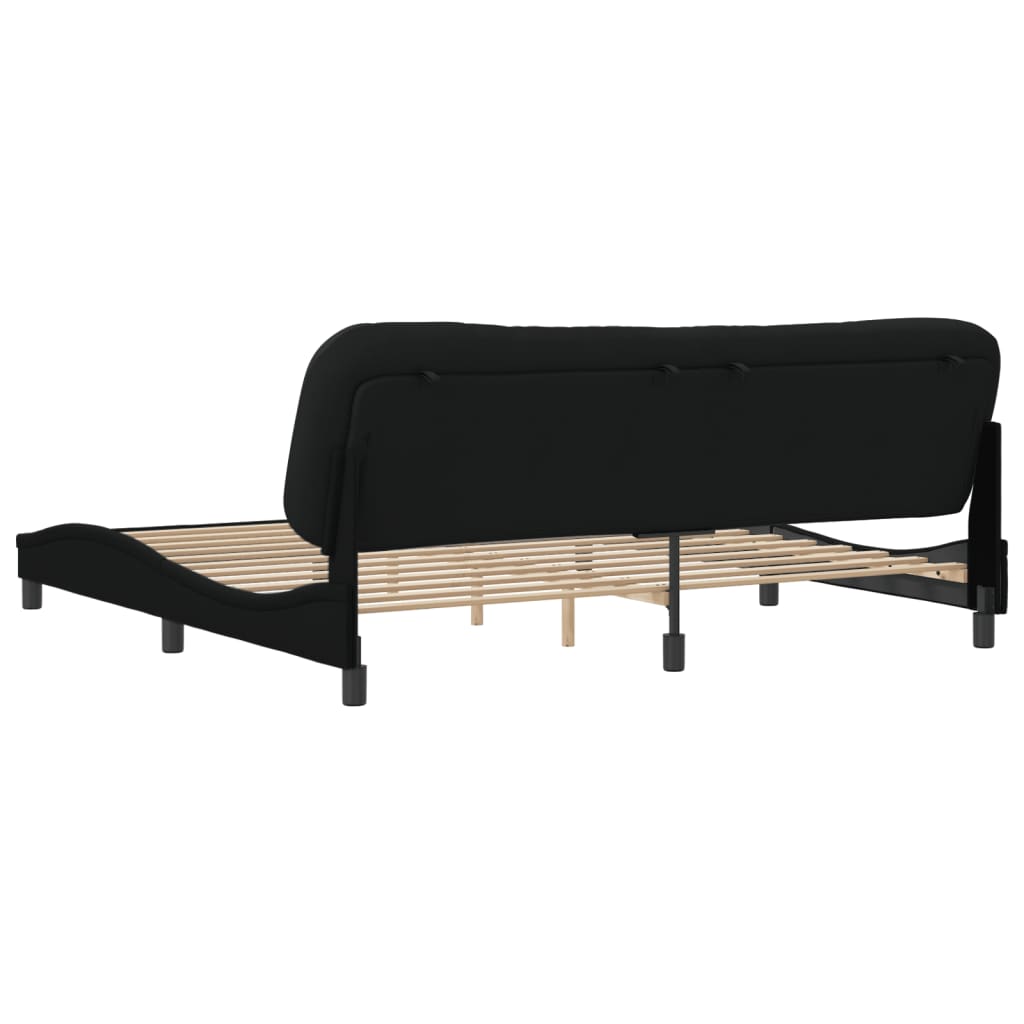 Bedframe zonder matras "Hvar" stof zwart 200x200 cm